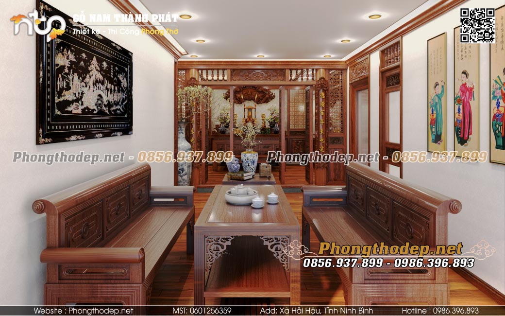 Tranh trang trí nội thất phòng thờ truyền thống